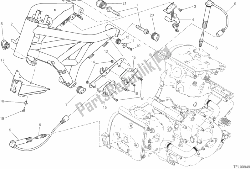 Toutes les pièces pour le Cadre du Ducati Monster 821 USA 2016